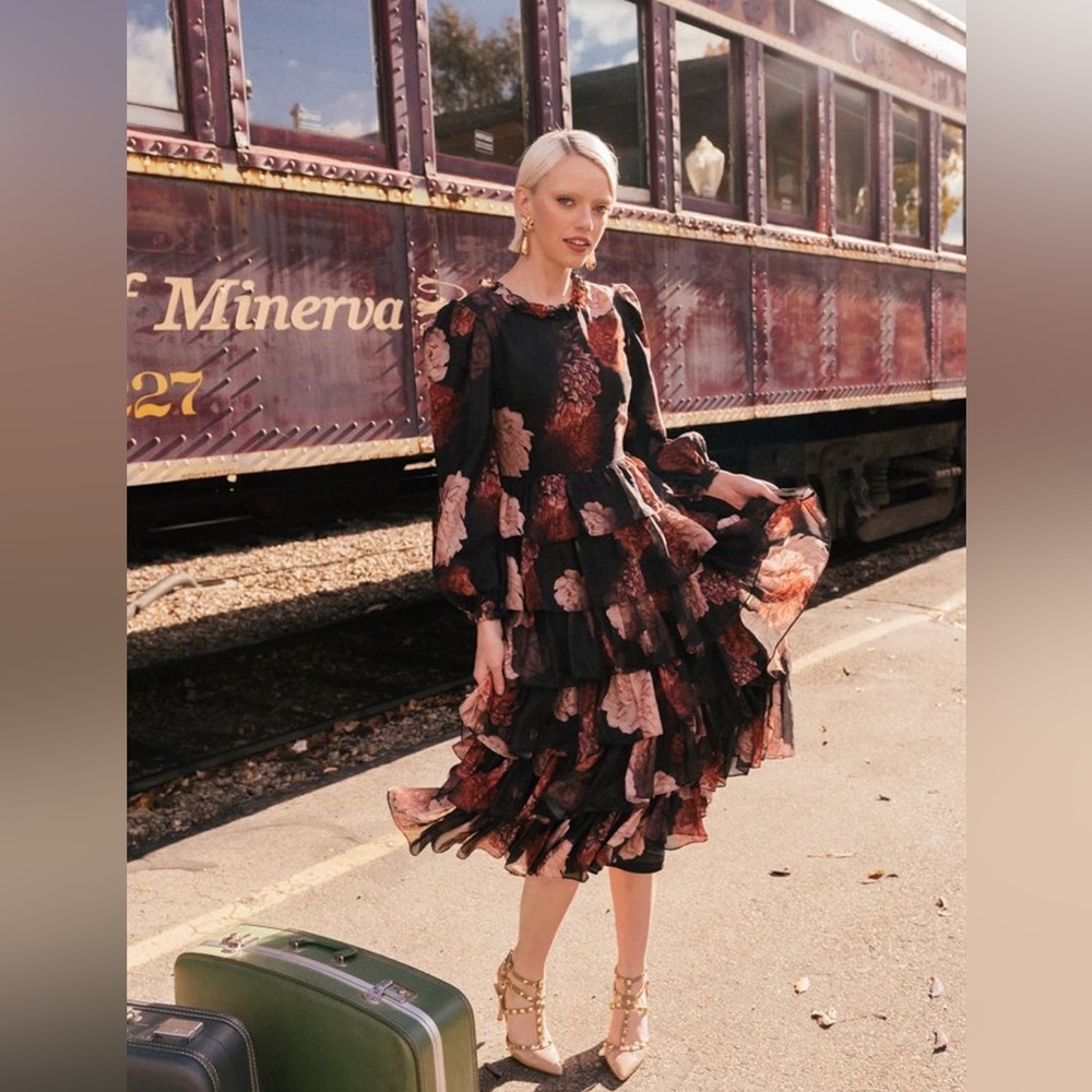 JessaKae floral tiered midi Misses dress